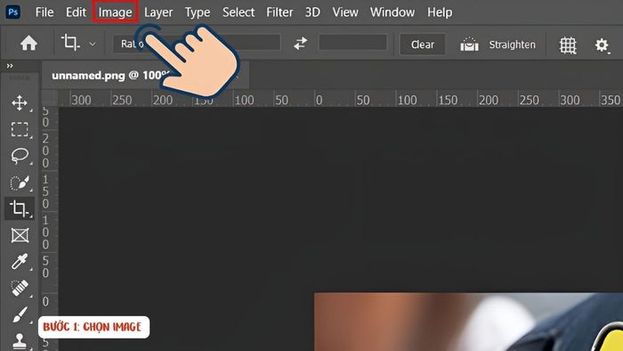 Cách 1: Bước đầu tiên để xoay ảnh trong Photoshop