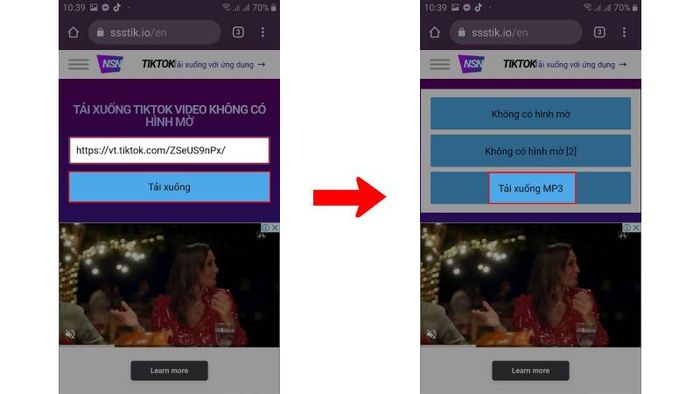 Truy cập vào ssstik.io và dán đường link của video TikTok vào ô tương ứng trên trang.
