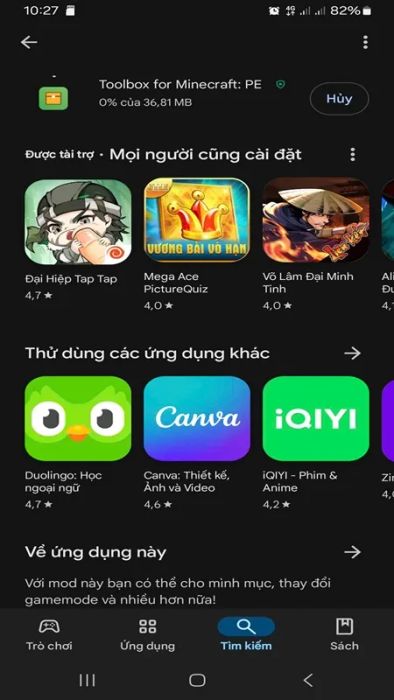 Hướng dẫn tải Toolbox for Minecraft trên Android