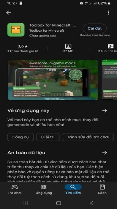 Hướng dẫn cài đặt Toolbox for Minecraft trên Android