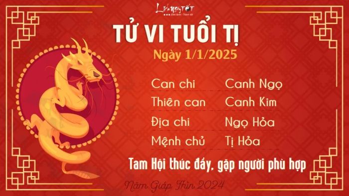 Tử vi hàng ngày 1/1/2025 - Tị