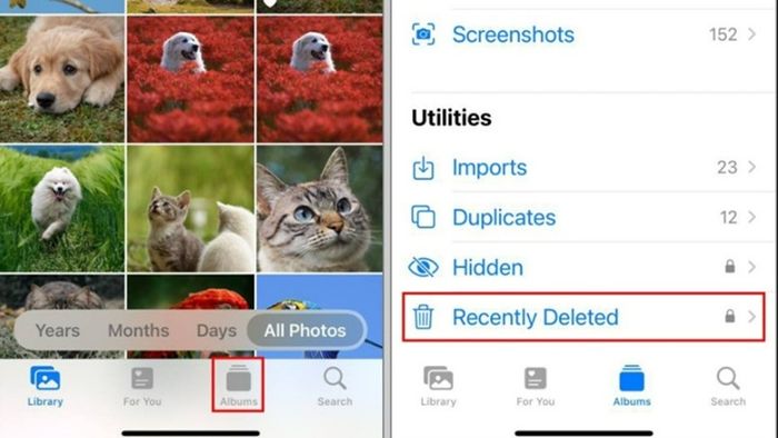 Hướng dẫn xóa ảnh trong thùng rác của iPhone