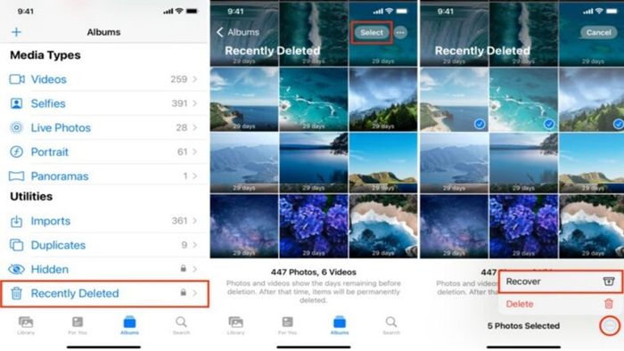 Khôi phục ảnh đã bị xóa trên iPhone