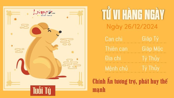 Tử vi ngày 26/12/2024 - Tý