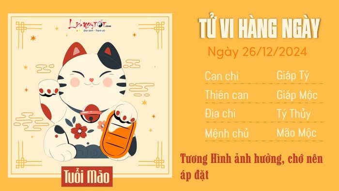 Tử vi hàng ngày 26/12/2024 - Mão
