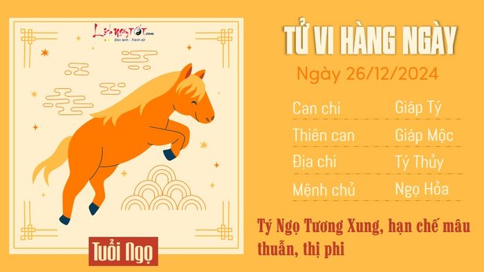 Tử vi hàng ngày 26/12/2024 - Ngọ