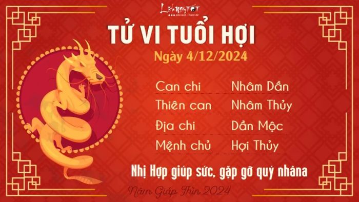 Tử vi hàng ngày 4/12/2024 - Hợi