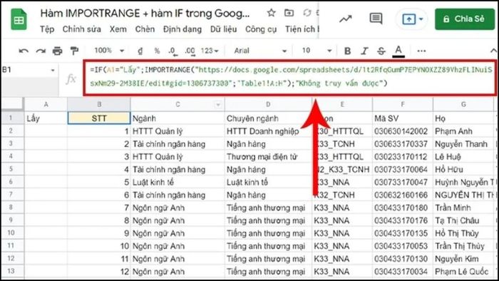 Hướng dẫn kết hợp hàm IMPORTRANGE trong Google Sheet - Phần 2