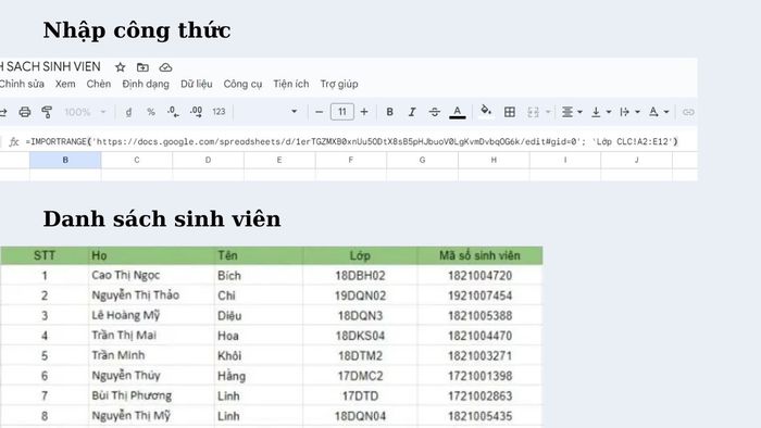 Hướng dẫn sử dụng hàm IMPORTRANGE trong Google Sheet - Cách 2, Bước 2