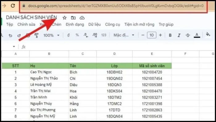 Hướng dẫn sử dụng hàm IMPORTRANGE trong Google Sheet - Cách 2, Bước 1