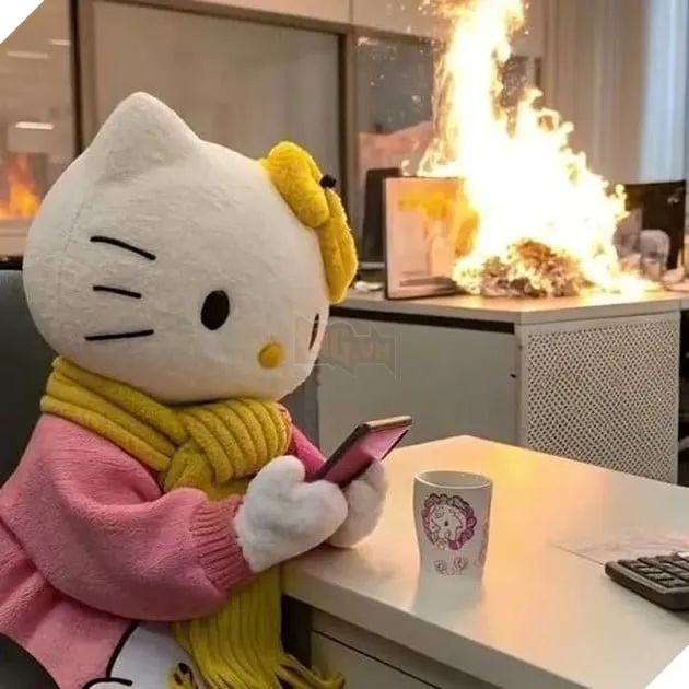 Meme Hello Kitty Nổi Loạn: Dân Văn Phòng Cười Thả Ga Trong Những Ngày Cuối Năm