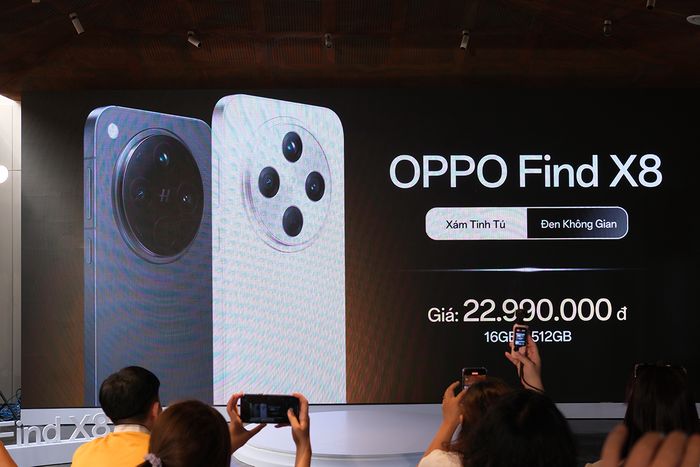 Giá bán của OPPO Find X8 tại Việt Nam.