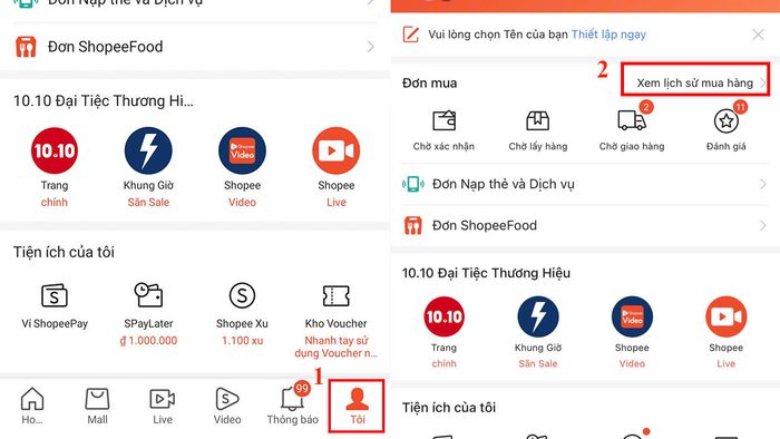 Bạn có thể kiểm tra lịch sử giao dịch Shopee ở đâu?