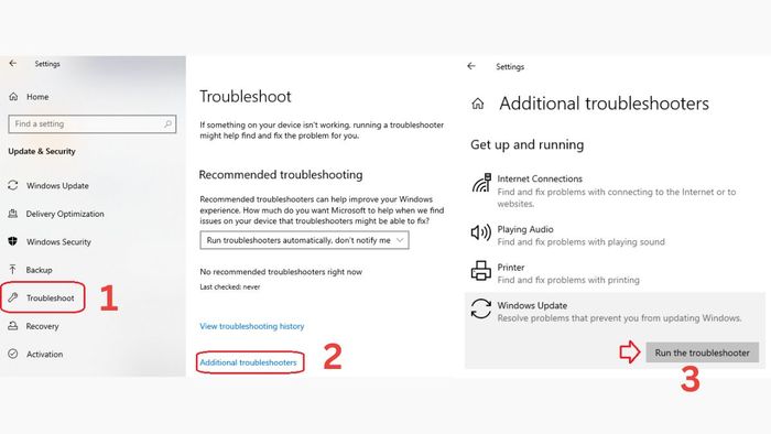 Cách khắc phục lỗi 0x80004005 - Chạy Windows Update Troubleshooter