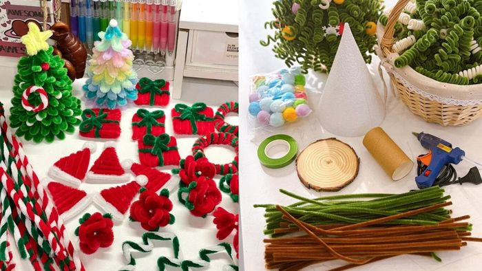 Hướng dẫn cách tạo cây thông Noel từ kẽm nhung