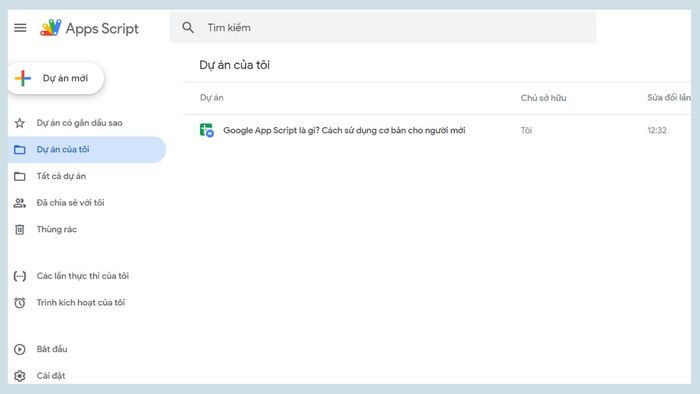 Hướng dẫn kết nối Google Apps Script với API bên ngoài bước 1