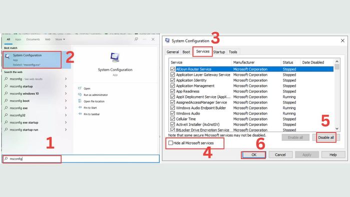 Cách khắc phục lỗi 0x80004005 - Clean boot Windows với các bước 1, 2, 3