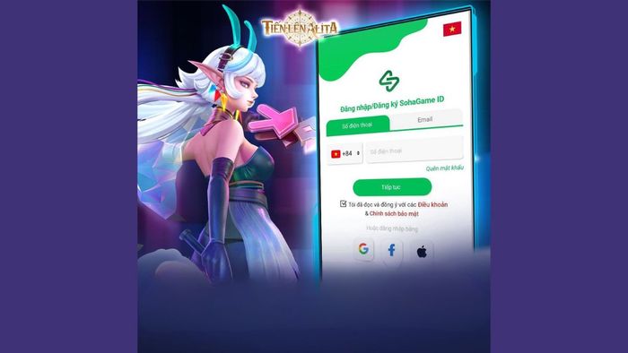 Hướng dẫn nhập mã code Tiến Lên Alita – Bước 1