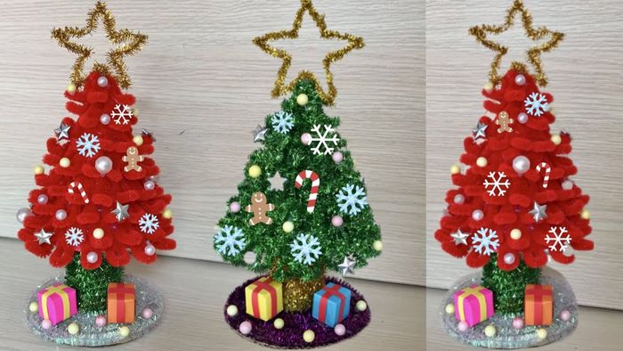 Hướng dẫn làm cây thông Noel từ kẽm nhung một cách đơn giản