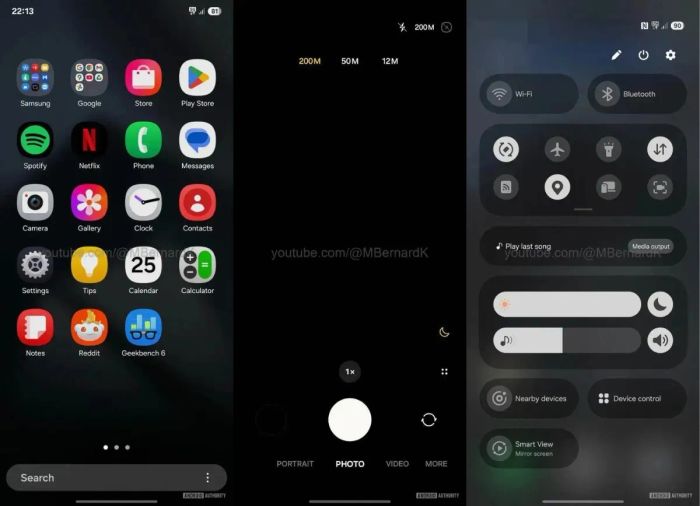 Rò rỉ giao diện One UI 7 qua những bức ảnh