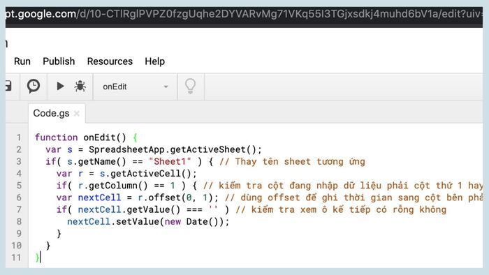 Các phương thức cơ bản trong Google Apps Script