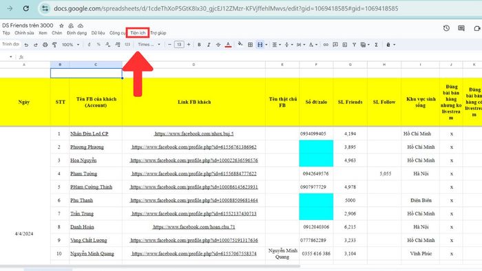 Hướng dẫn mở Google Apps Script từ Google Sheets - Bước 2