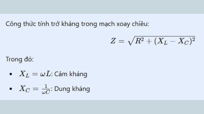 Công thức để tính điện trở trong mạch điện là: