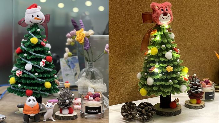 Tạo hình cây thông Noel từ kẽm nhung dễ dàng