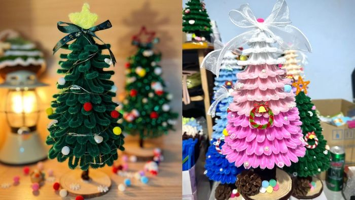 Hướng dẫn tạo cây thông Noel bằng kẽm nhung đẹp mắt và dễ thực hiện