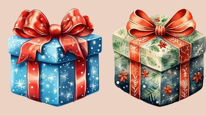 Ý tưởng vẽ hộp quà Noel sáng tạo và thú vị (Mẫu 10)