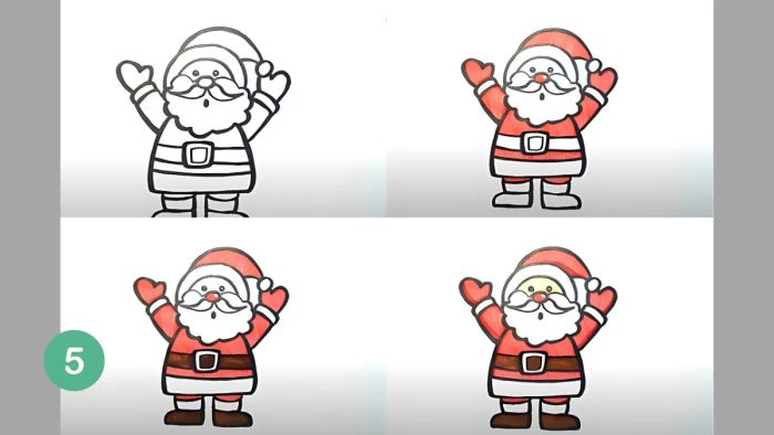 Hướng dẫn vẽ ông già Noel - Bước 5
