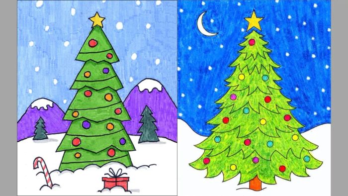 Vẽ tranh Noel đơn giản nhưng tinh tế