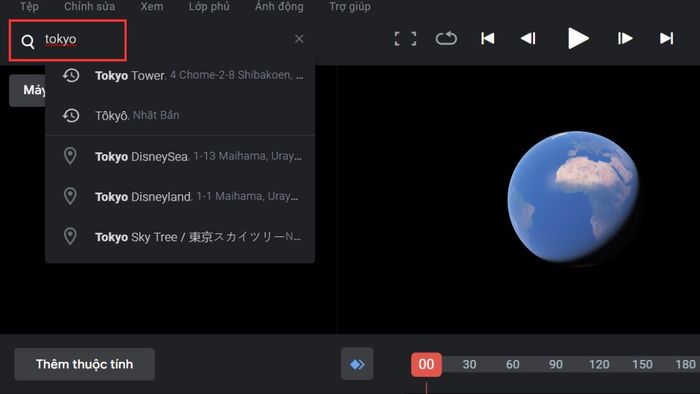 Hướng dẫn sử dụng Google Earth Studio - bước 3