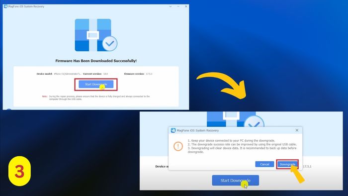 Hướng dẫn hạ cấp iOS 18 xuống 17 bằng phần mềm - Bước 3
