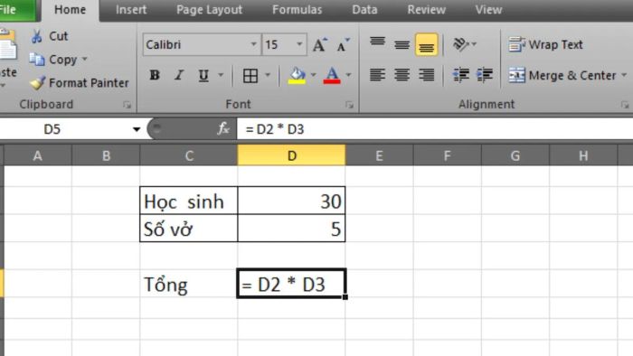 Cách khắc phục lỗi Excel không chạy công thức, bước 1
