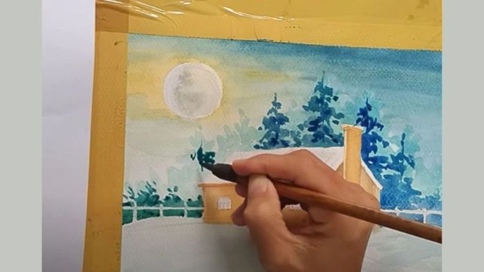 Gợi ý về các bước vẽ tranh Noel nâng cao, đặc biệt là bước 4