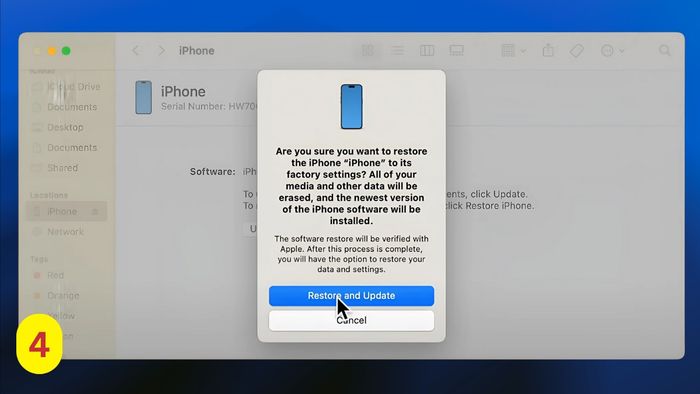 Cách hạ cấp iOS 18 xuống iOS 17 bằng phương pháp restore iPhone - Bước 4