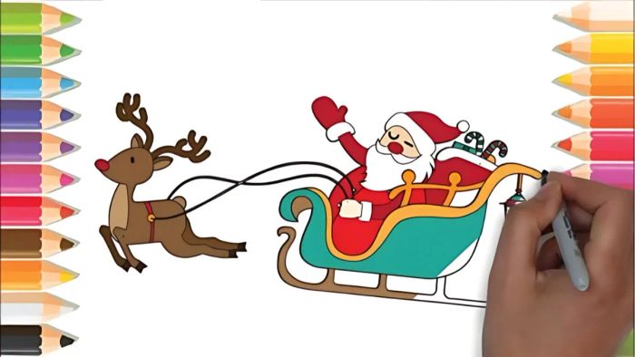 Tranh Noel tô màu cho các bé thỏa sức sáng tạo