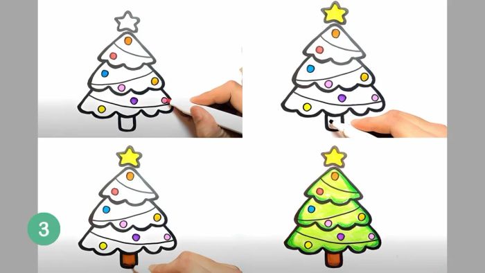 Hướng dẫn cách vẽ cây thông Noel đơn giản và dễ dàng