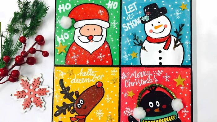 Tranh Noel tô màu đầy vui nhộn và sắc màu