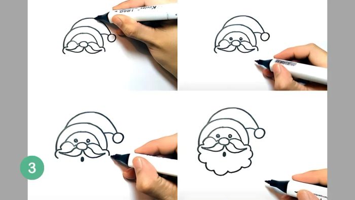 Cách vẽ tranh ông già Noel – Bước 3
