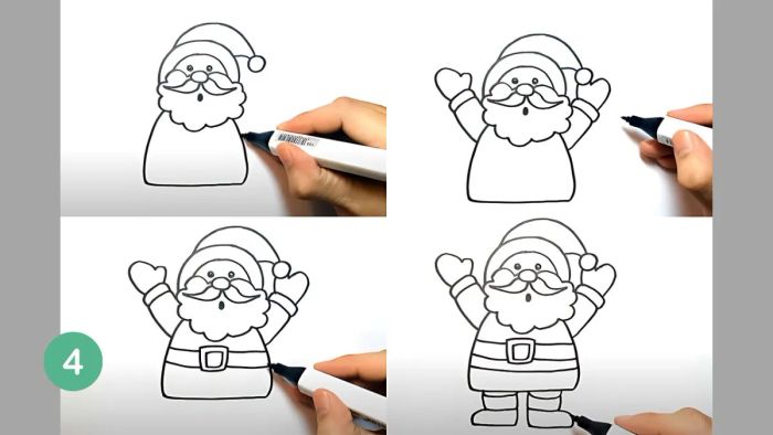 Hướng dẫn vẽ ông già Noel - Bước 4