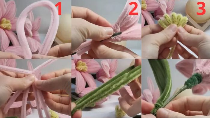 Cách làm hoa ly trang trí Tết bằng kẽm nhung