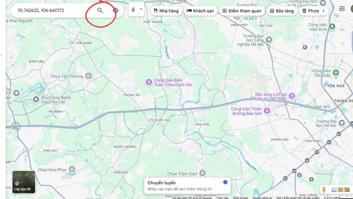 Hướng dẫn nhập tọa độ trên Google Maps qua điện thoại - Bước 3