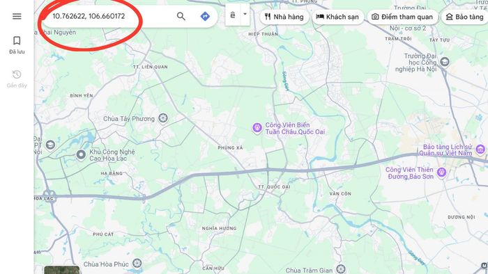 Hướng dẫn nhập tọa độ trên Google Maps qua điện thoại - Bước 2
