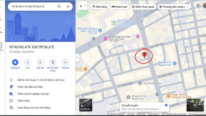 Hướng dẫn nhập tọa độ trên Google Maps qua điện thoại - Bước 4
