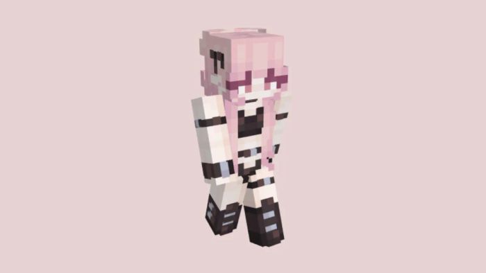 Skin Minecraft màu hồng độ phân giải 4K
