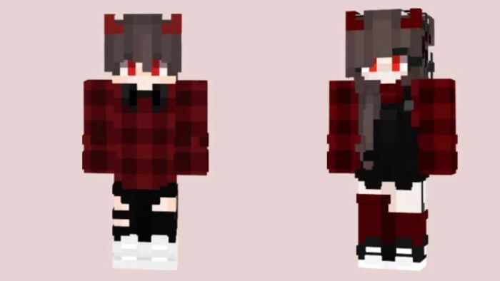 Skin Minecraft cặp đôi dễ thương và xinh xắn