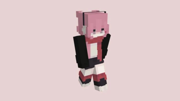 Skin Minecraft màu hồng dễ thương