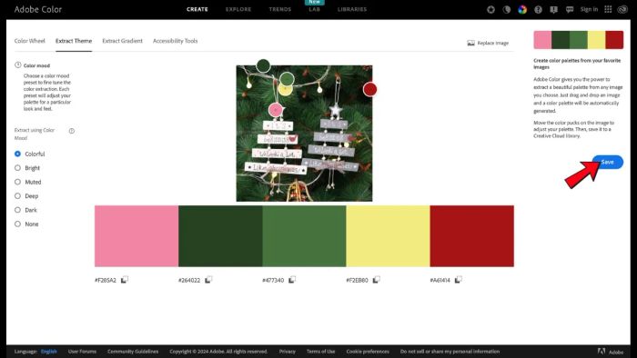 Adobe color palette